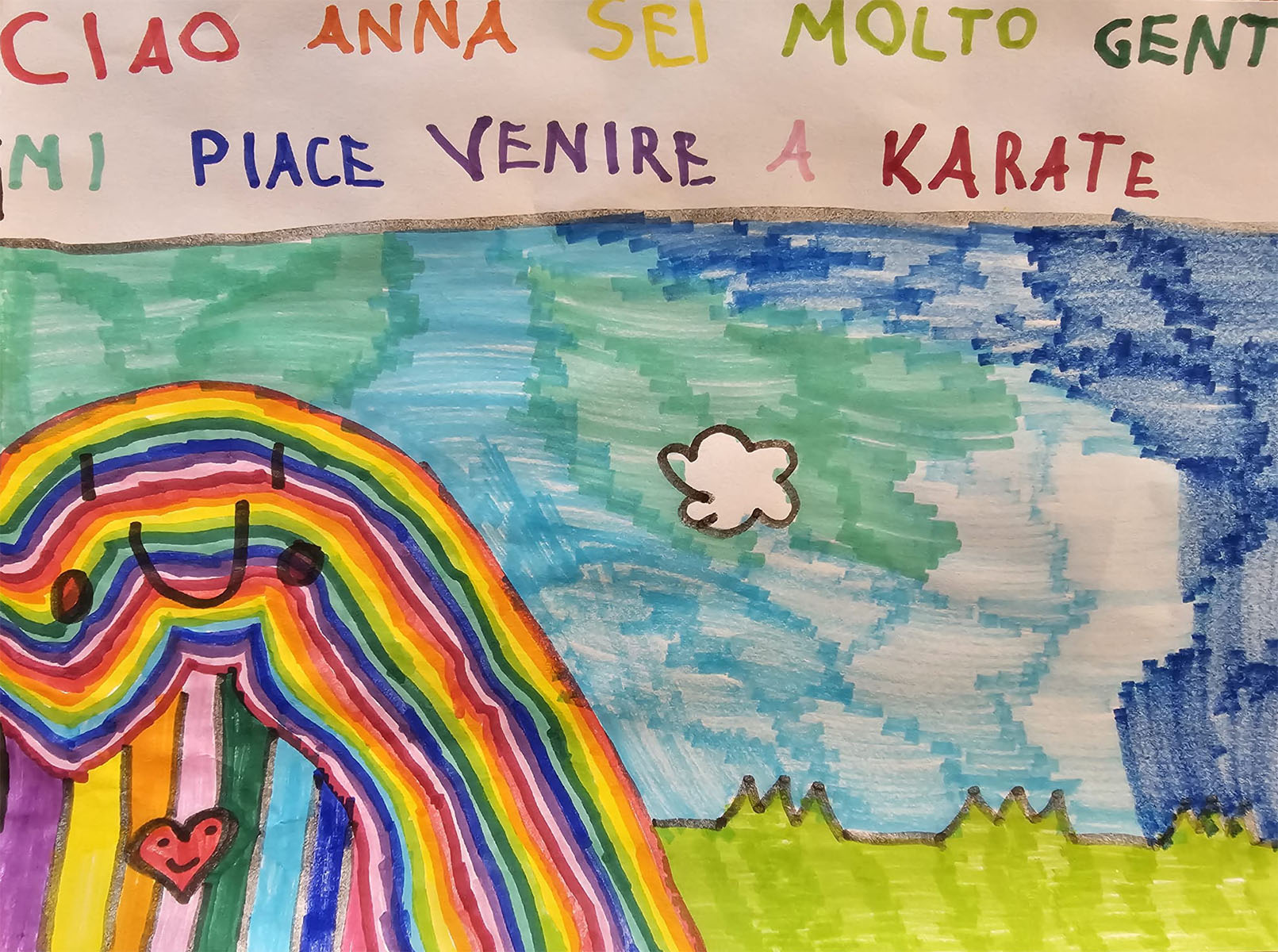 Disegno di un bambino iscritto